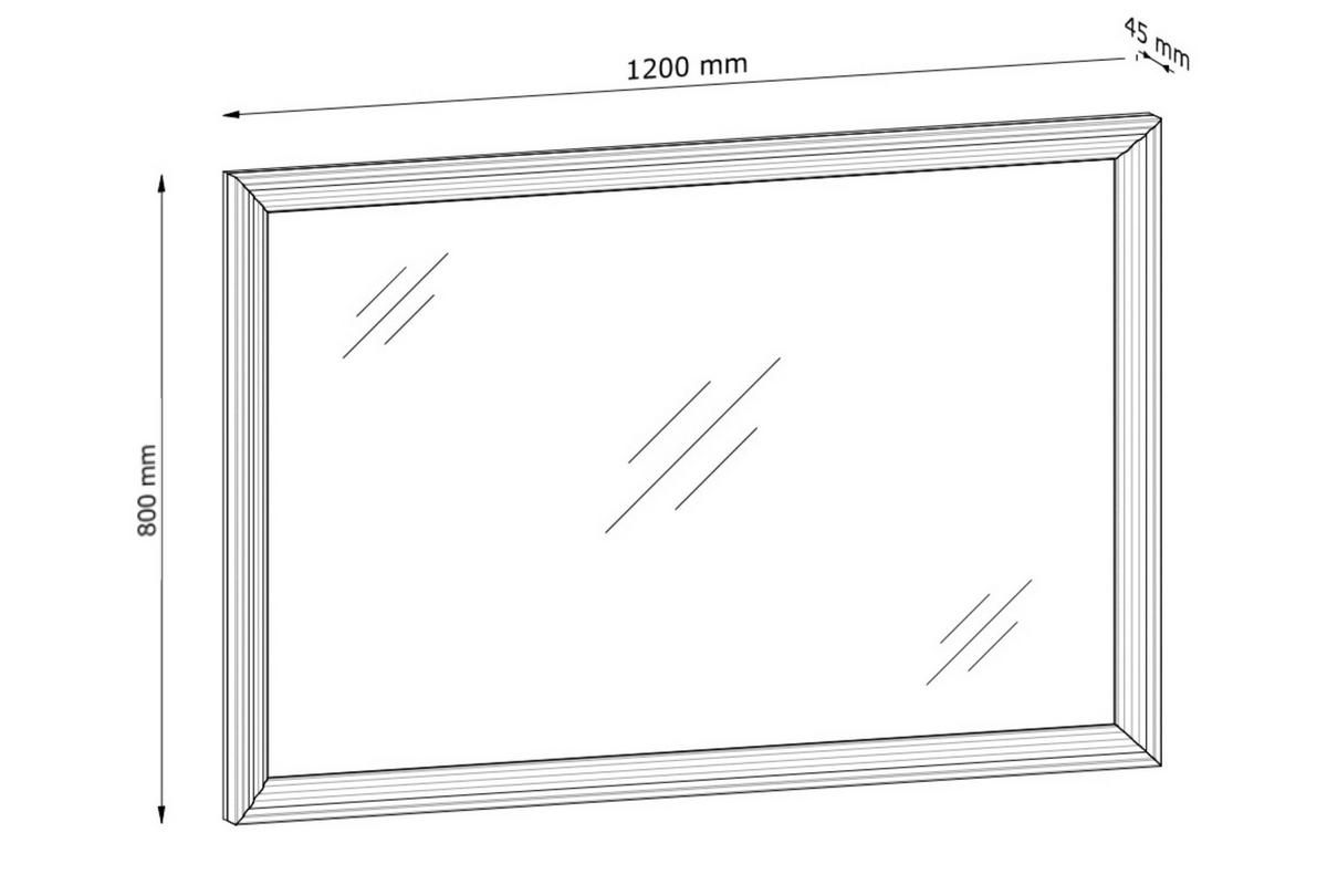 SPIEGEL ARVEN im Rahmen, Cremeweiß - Eichefarben/Creme, Holz (120/80/5cm) - KONSIMO®