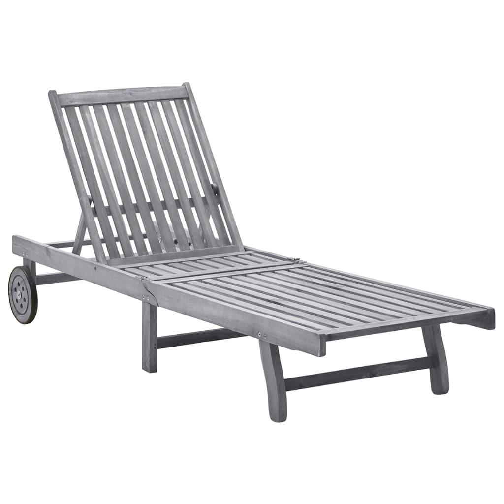 SONNENLIEGE Akazie Massivholz - Braun, Holz (63/76/199cm) - furnicato