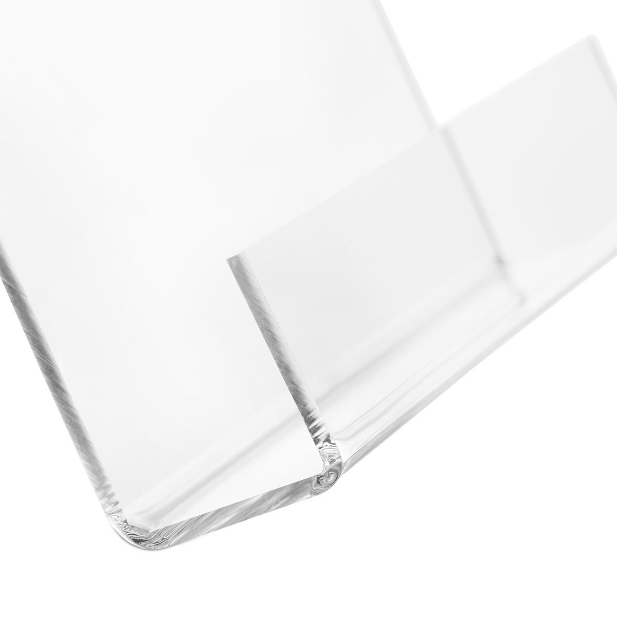 BUCHAUFSTELLER A5 - Transparent, Kunststoff (15/15/11.5cm) - Relaxdays