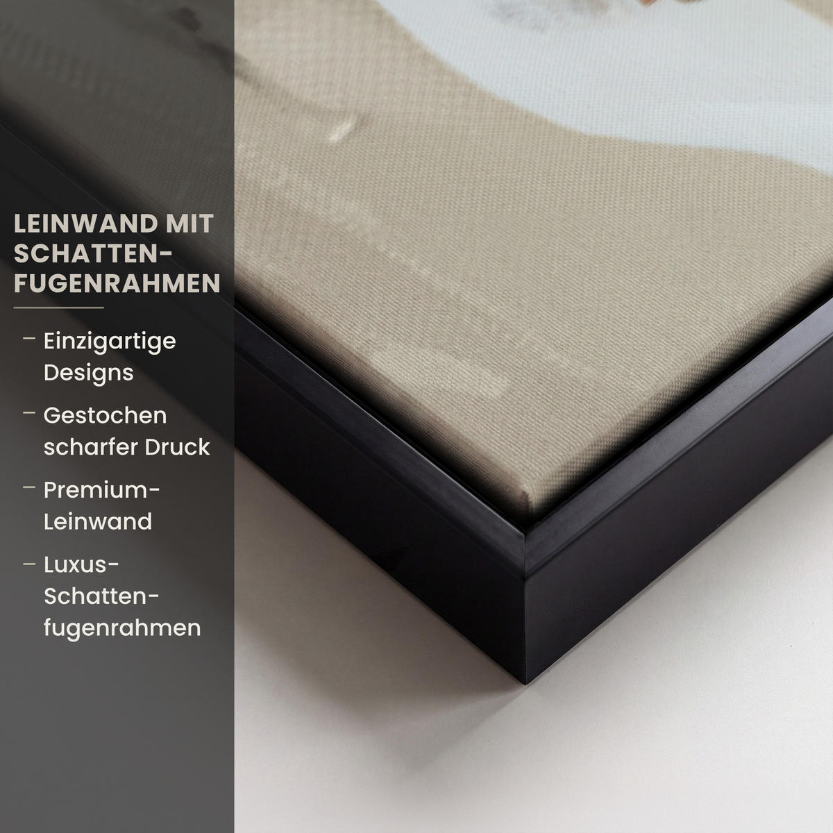 LEINWAND Bilder mit Rahmen - Frau - Farbe - Abstrakt - Beige - Modern - 150x100 - Sandfarben, Textil (150/100cm) - MuchoWow