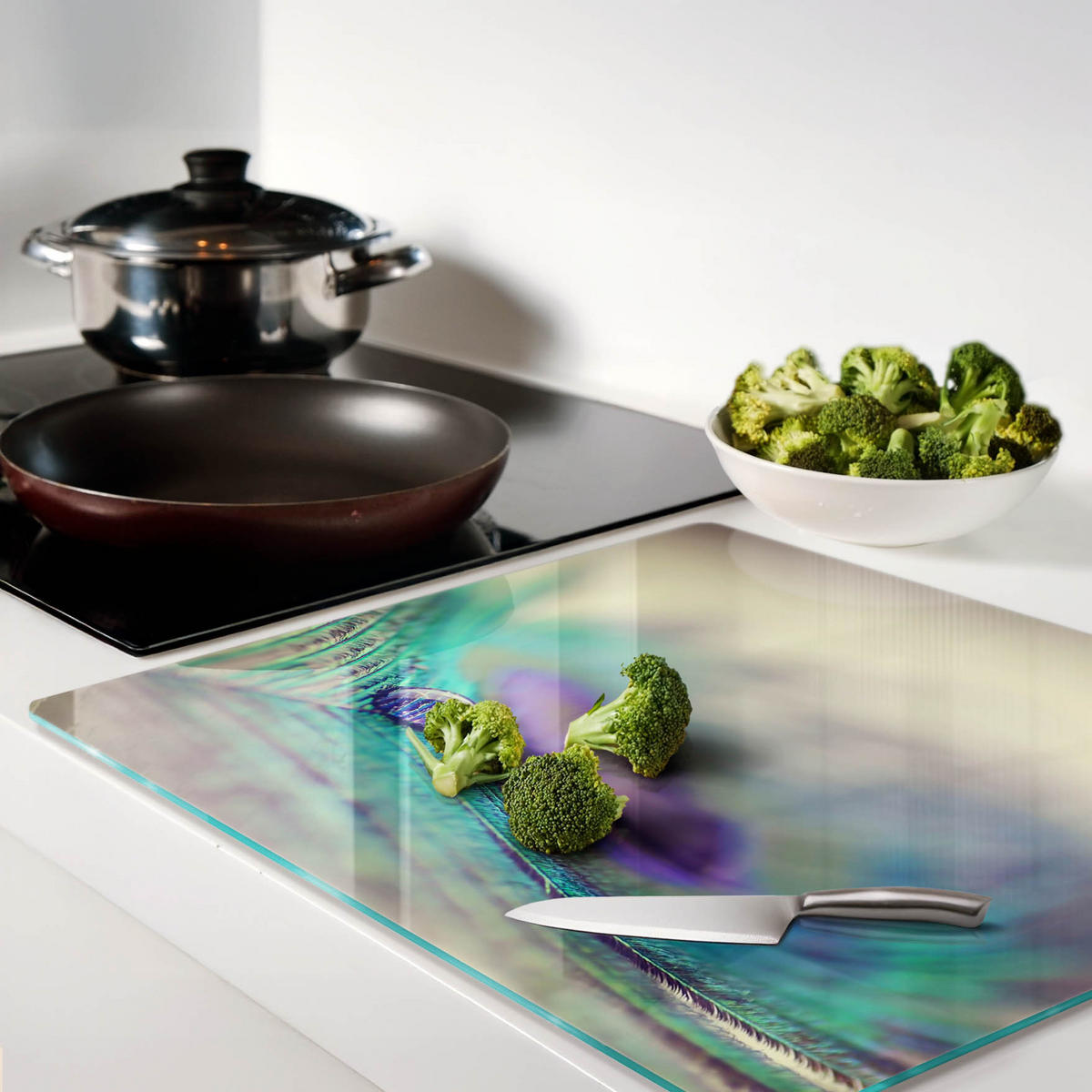 GLASPLATTE 60x52 cm Lass den Stift fallen - Multicolor, Glas (60/0.4/52cm) - TULUP