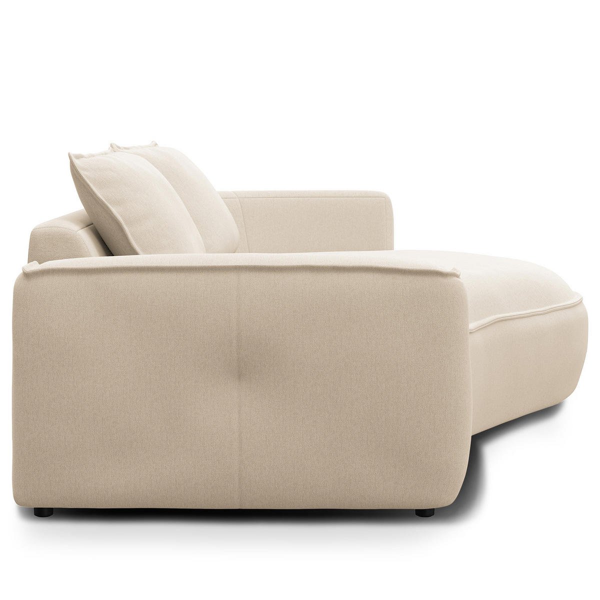 2,5-SITZER SOFA - Beige/Schwarz, Kunststoff/Textil (217/82/146cm) - home24