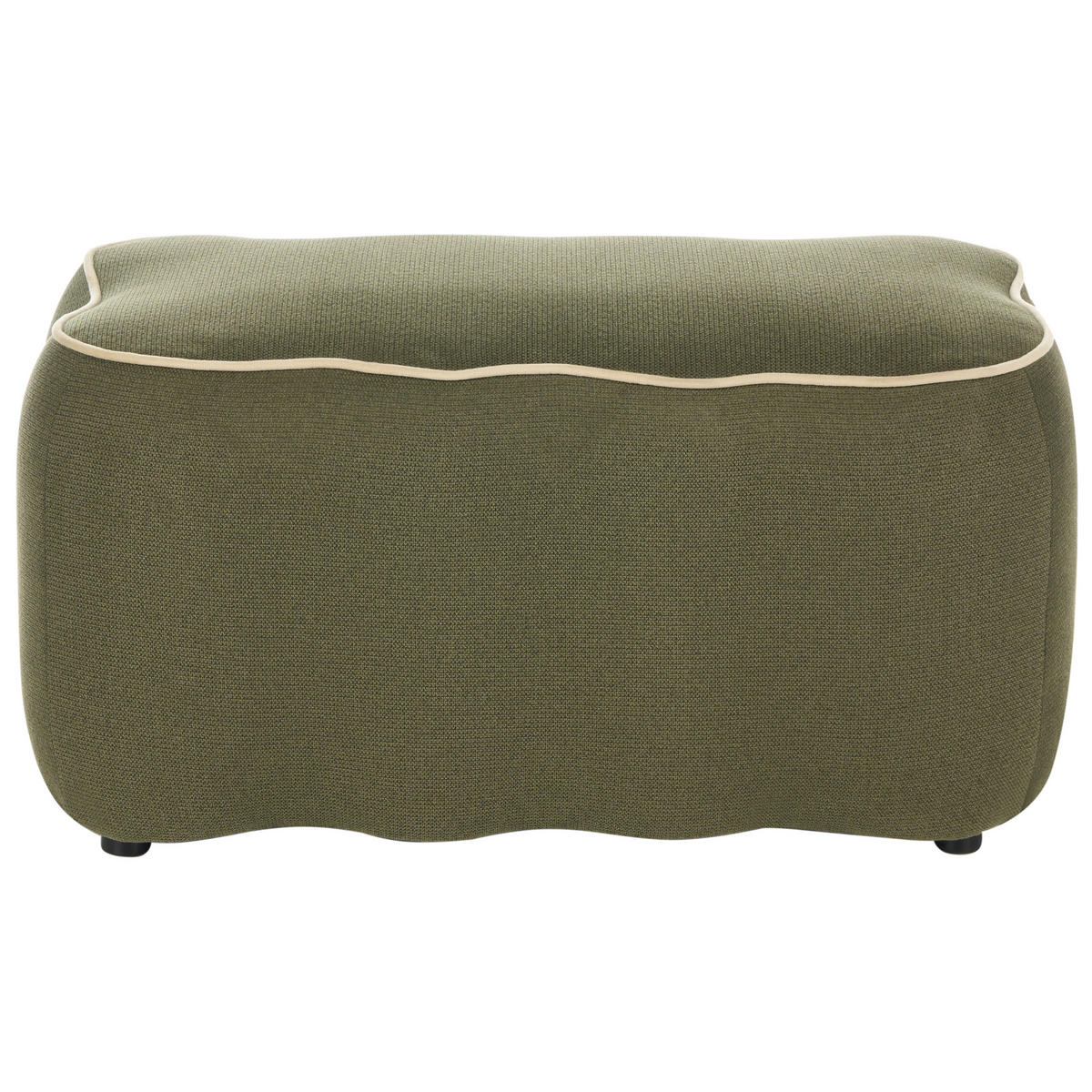 ČALOUNĚNÁ LAVICE Látka Zelená Juno - béžová, textil (69/38/38cm) - Beliani