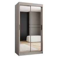 ŠATNÍ skříň s posuvnými dveřmi 200/100/62 2dveřová - černá/kašmírová, dřevo/plast (100/200/62cm)