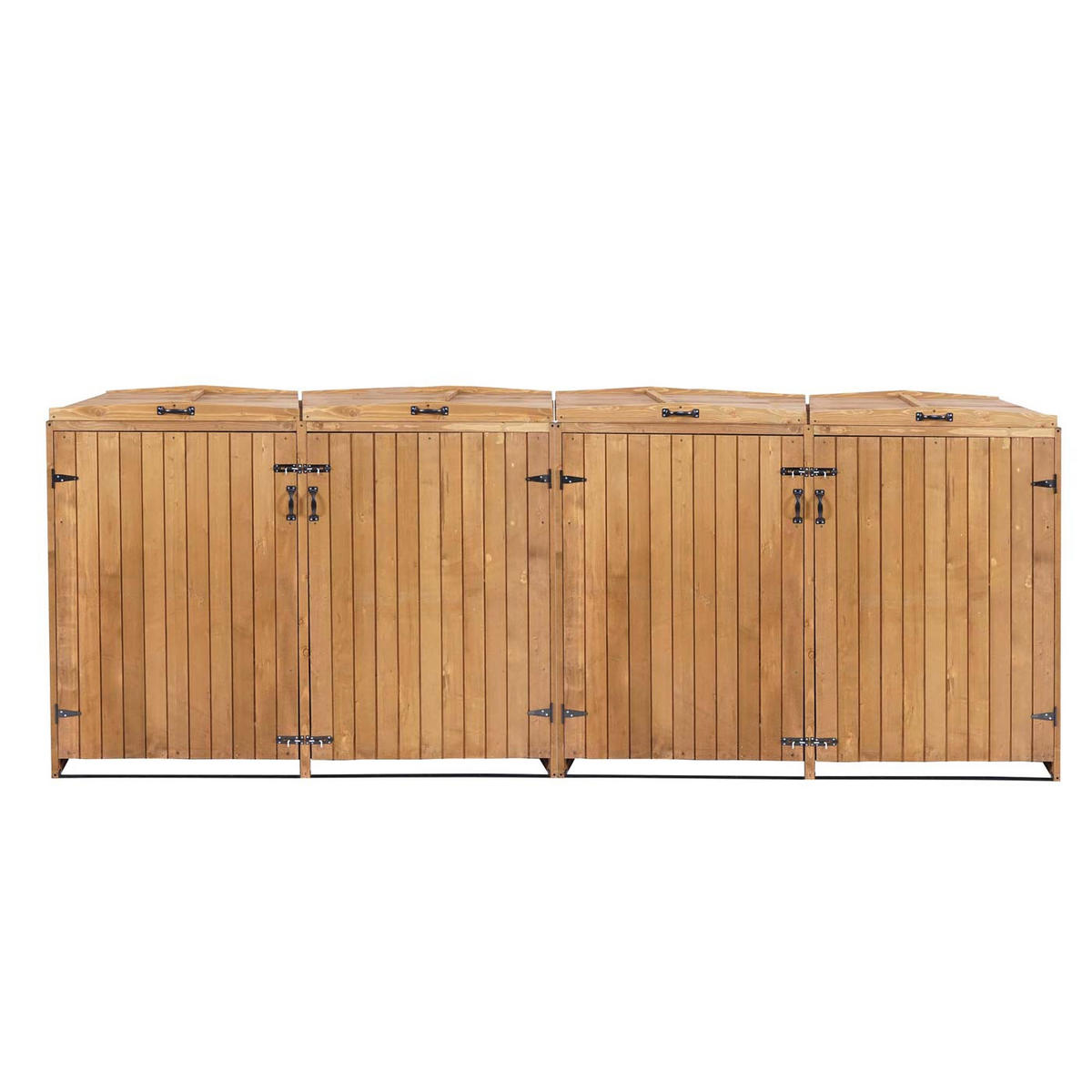MÜLLTONNENBOX XL 4er-/8er HxBxT 126x316x98cm Braun Holz - Braun, Holz (316/126/98cm) - PROREGAL