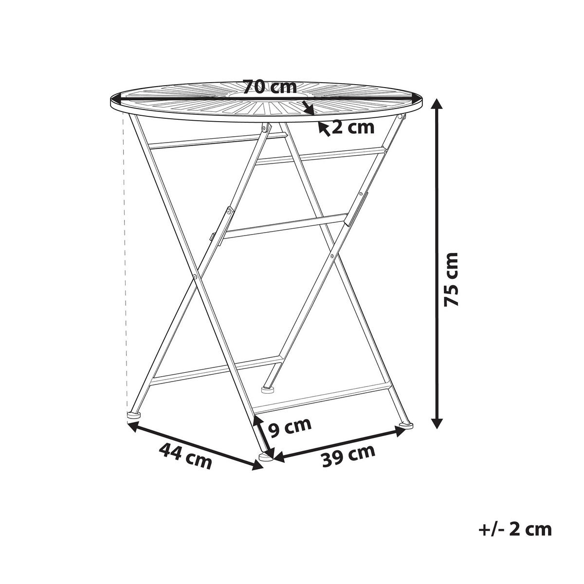 GARTENTISCH Metall Hellgrün Trento - Grün, Metall (70/70/75cm) - Beliani