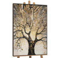 GEMÄLDE Baum des Reichtums und des Wohlstands Schattenfugenrahmen Grau 120x80 cm - Grau, Holz (120/80cm) - YS-art gallery