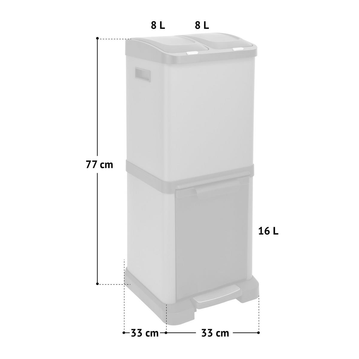 MÜLLEIMER 3XCombo - Grau, Metall (33/77/33cm) - SVITA
