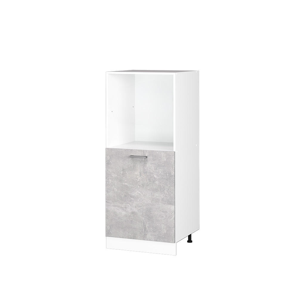 HERDUMBAUSCHRANK R-Line Beton 60 cm - Hellgrau/Weiß, Holzwerkstoff (60/143/57cm) - Vicco