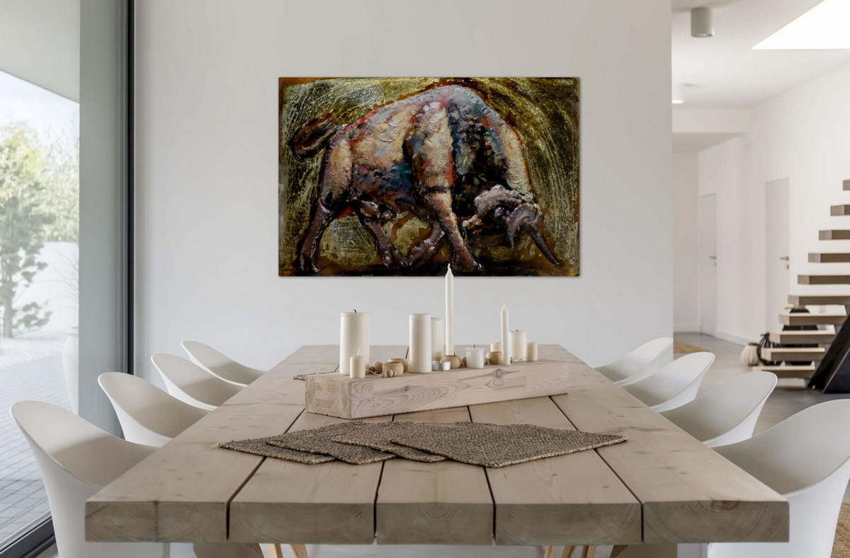 METALLBILD Rot 100/70 cm - Rot/Braun, Metall (7.8/70cm) - KUNSTLOFT