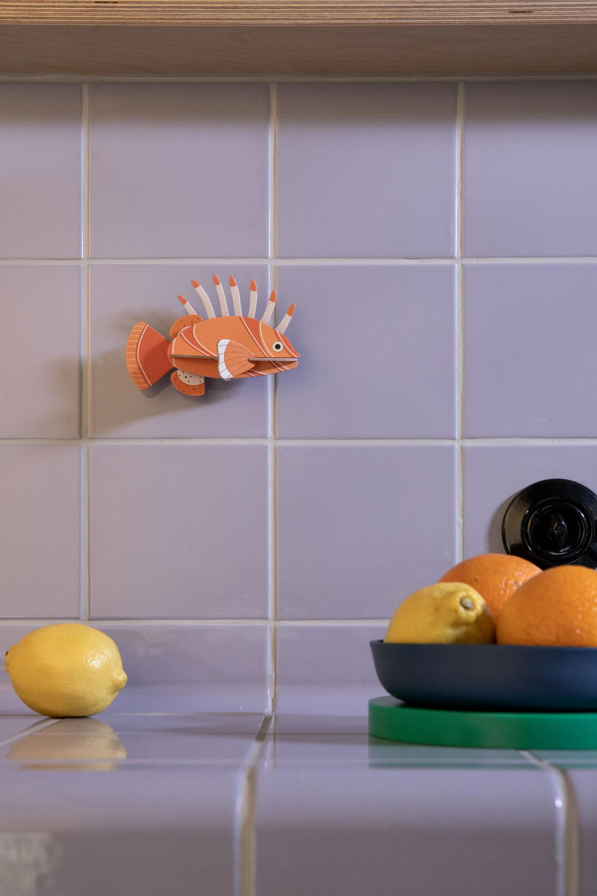 WANDDEKO Mutiger Rotfeuerfisch 6/9.7 cm - Multicolor, Wellpappe (6/9.7/14cm) - KUNSTLOFT