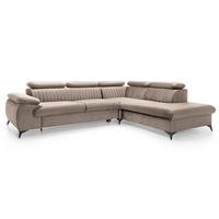 ECKSOFA 275 cm mit verstellbaren Kopfstützen Xanto L, Rechts, Hellbraun - Hellbraun, Holz (221/275cm) - Emporius