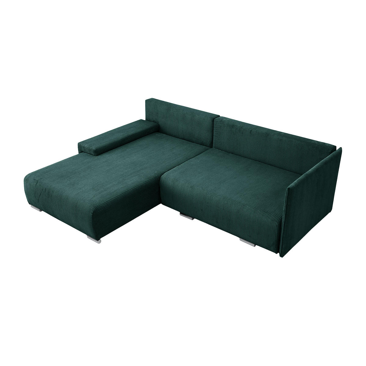 ECKSOFA TRAWANGA L mit Schlaffunktion, Grün - Grün, Textil (246/188cm) - Fedve