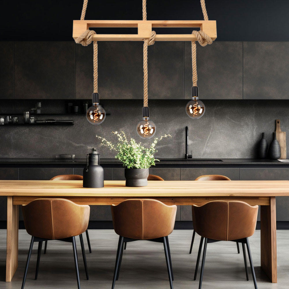 LED HÄNGELEUCHTE Holz Orange - Orange, Glas (83/10/120cm) - Globo Lighting