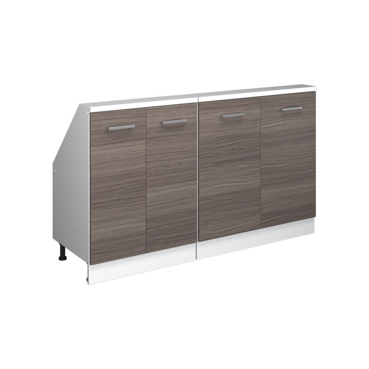 KUCHYŇSKÁ SKŘÍŇKA POD ŠIKMOU STŘECHU R-Line Vzácná šedá/bílá - bílá/šedá, kompozitní dřevo (140/81.6/46cm) - Vicco