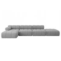 ECKSOFA modulares Sofa Lizur-L2 - 380x160x70 cm Hellgrau Velours - Hellgrau, Holzwerkstoff/Textil (380/160cm) - ALTDECOR