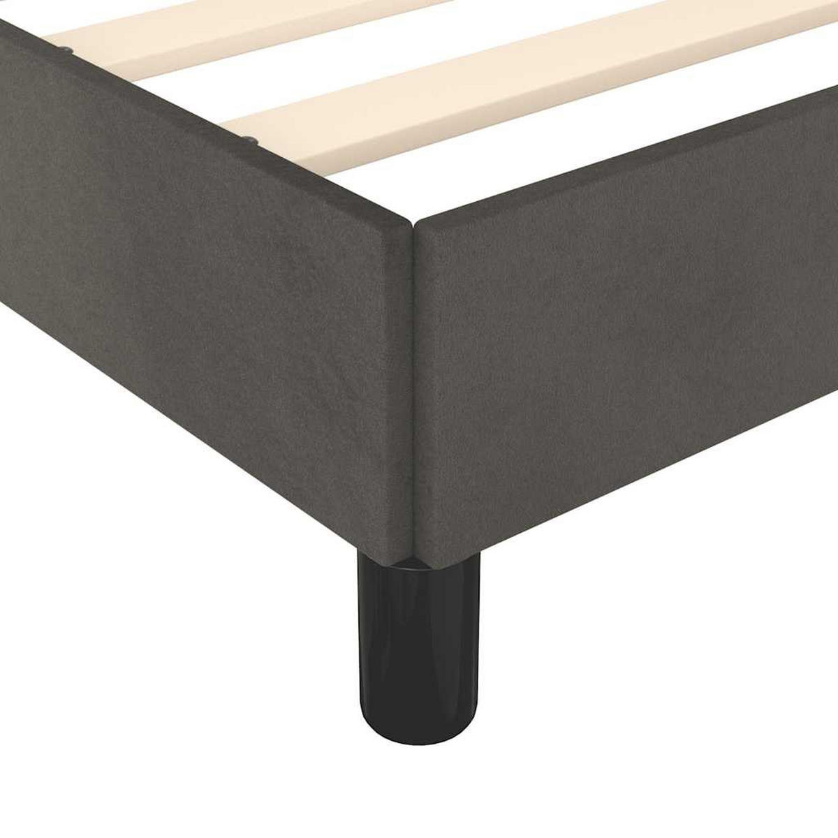 BETTGESTELL Ohne Matratze Dunkelgrau 140/200 Cm Samt - Dunkelgrau, Textil (140/200cm) - vidaXL
