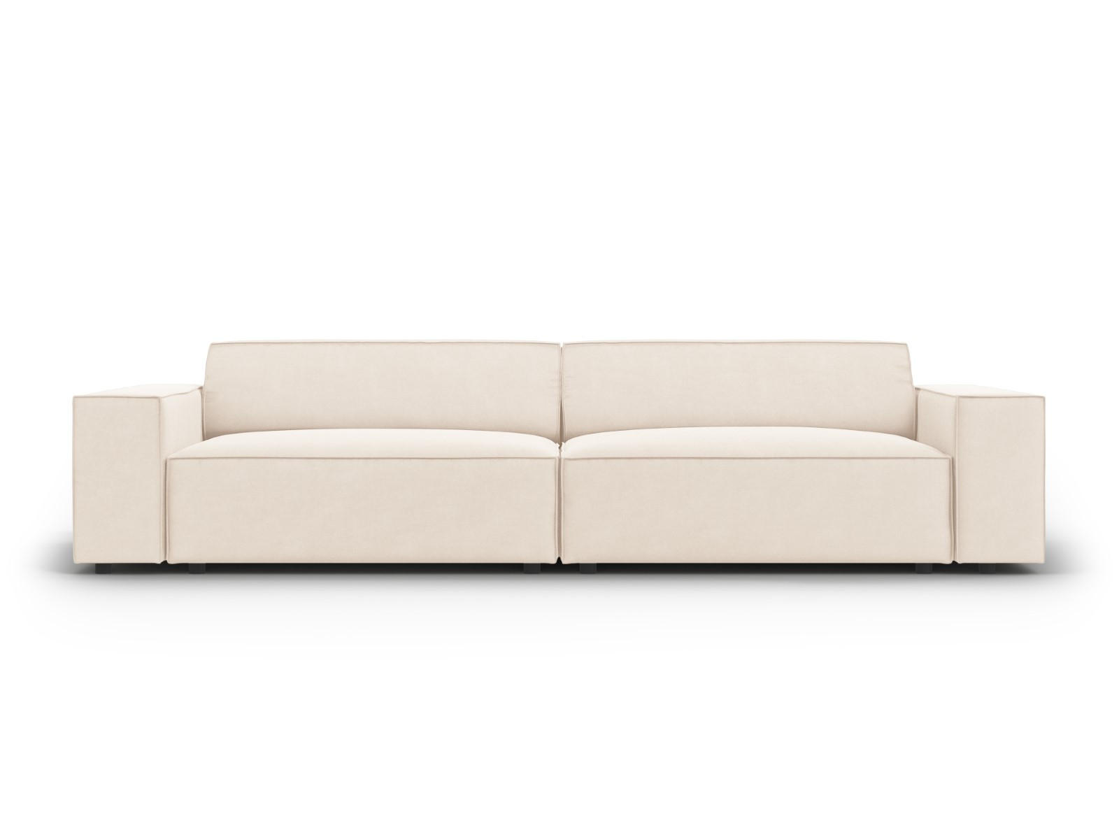 SOFA Jodie aus Samt leichtes beige 3 Sitzplätze - Beige, Textil (102/70/204cm) - Micadoni