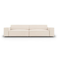 SOFA Jodie aus Samt leichtes beige 4 Sitzplätze - Beige, Textil (244/70/102cm) - Micadoni