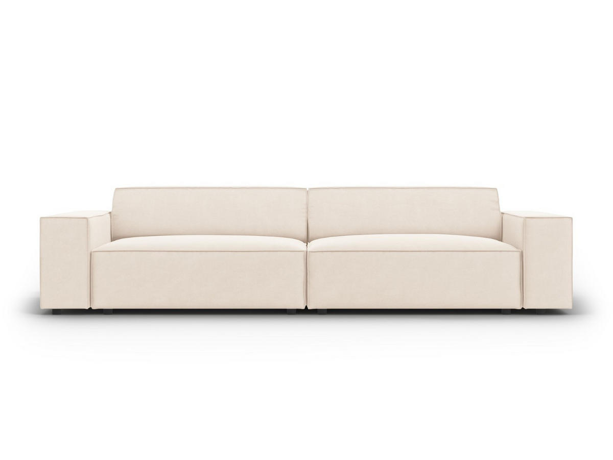 SOFA Jodie aus Samt leichtes beige 4 Sitzplätze - Beige, Textil (244/70/102cm) - Micadoni