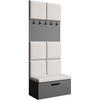 GARDEROBE Margaret I 81/203/43 gepolsterten Paneelen - Beige/Schwarz, Holzwerkstoff/Kunststoff (81/203/43cm) - Beautysofa