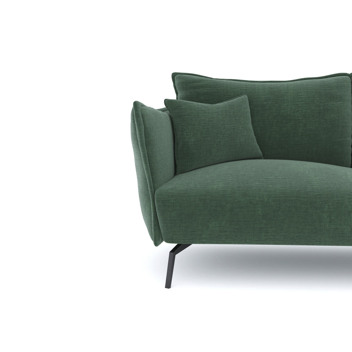 SCHLAFSOFA GERADE Texturierter Samt Smaragdgrün 180cm - Smaragdgrün, Textil (180/90/105cm) - Sia Home