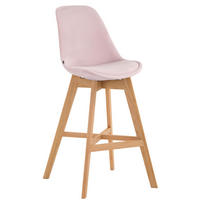 BARHOCKER Cannes Massivholz 112x48x56 cm natura pink - Pink, Textil (48/112/56cm) - furnicato