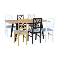 ESSZIMMER SET Nilo 12 weiß / schwarz / Grandson Eiche / grau 140 / 80 / 94cm - Schwarz/Grau, Holz/Holzwerkstoff (140/94/80cm) - Feldmann-Wohnen