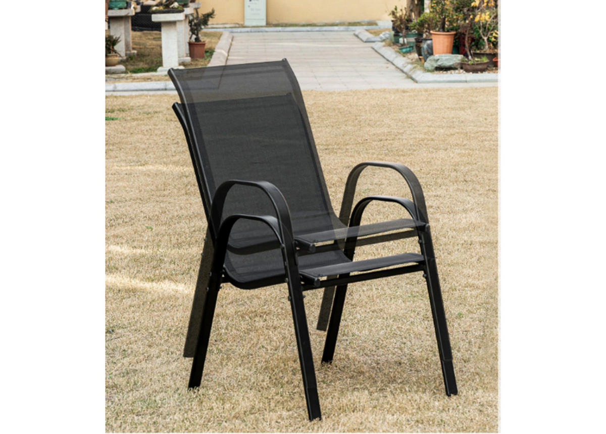 GARTENSTUHL set aus 4 teilen - Schwarz, Metall (56/91/54cm) - A2A Home