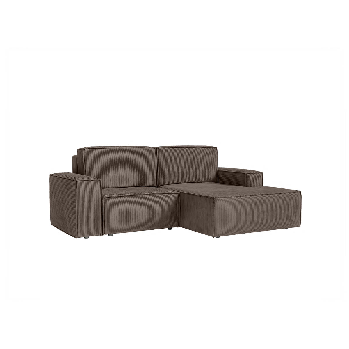 ECKSOFA KOKKO MINI mit Schlaffunktion, Dunkelbraun - Dunkelbraun, Textil (240/167cm) - Fedve