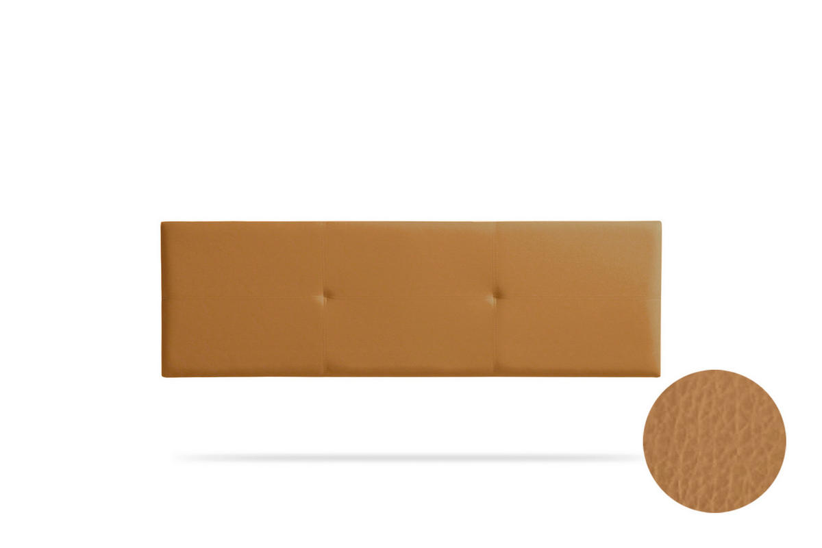 KOPFTEIL gepolstert ALMA Kunstleder 100x50x5 cm - Hellbraun - Moonia - Hellbraun, Holz (100/5/50cm)