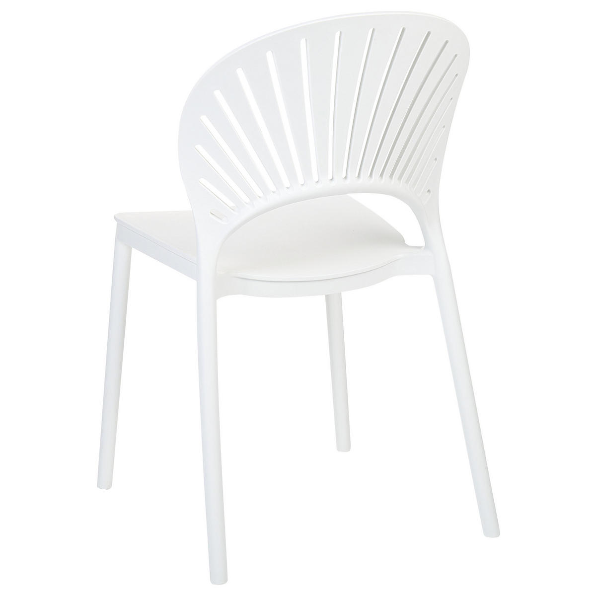 GARTENSTÜHLE 4er-Set Kunststoff weiß Ostia - Weiß, Kunststoff (46/83/51cm) - Beliani
