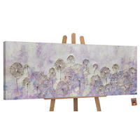 GEMÄLDE Frühlingsanfang auf Keilrahmen 150x50 cm - Lila, Holz (150/50cm) - YS-art gallery