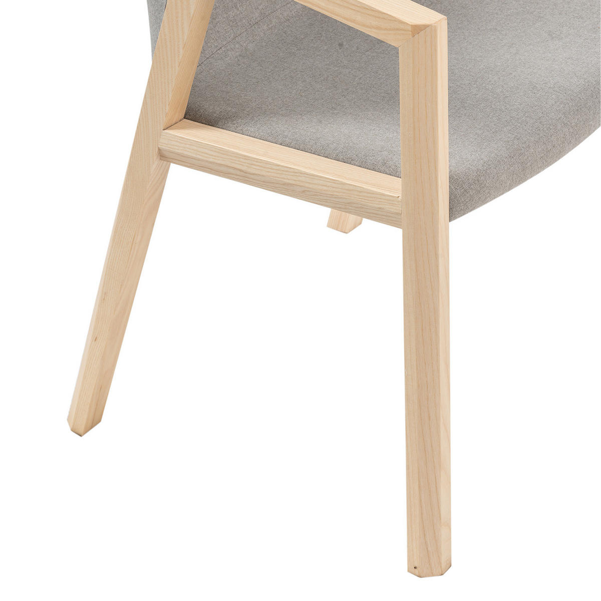 ARMLEHNENSTUHL - Webstoff / Esche massiv, Hellgrau - Hellgrau, Textil (61/80/56cm) - home24