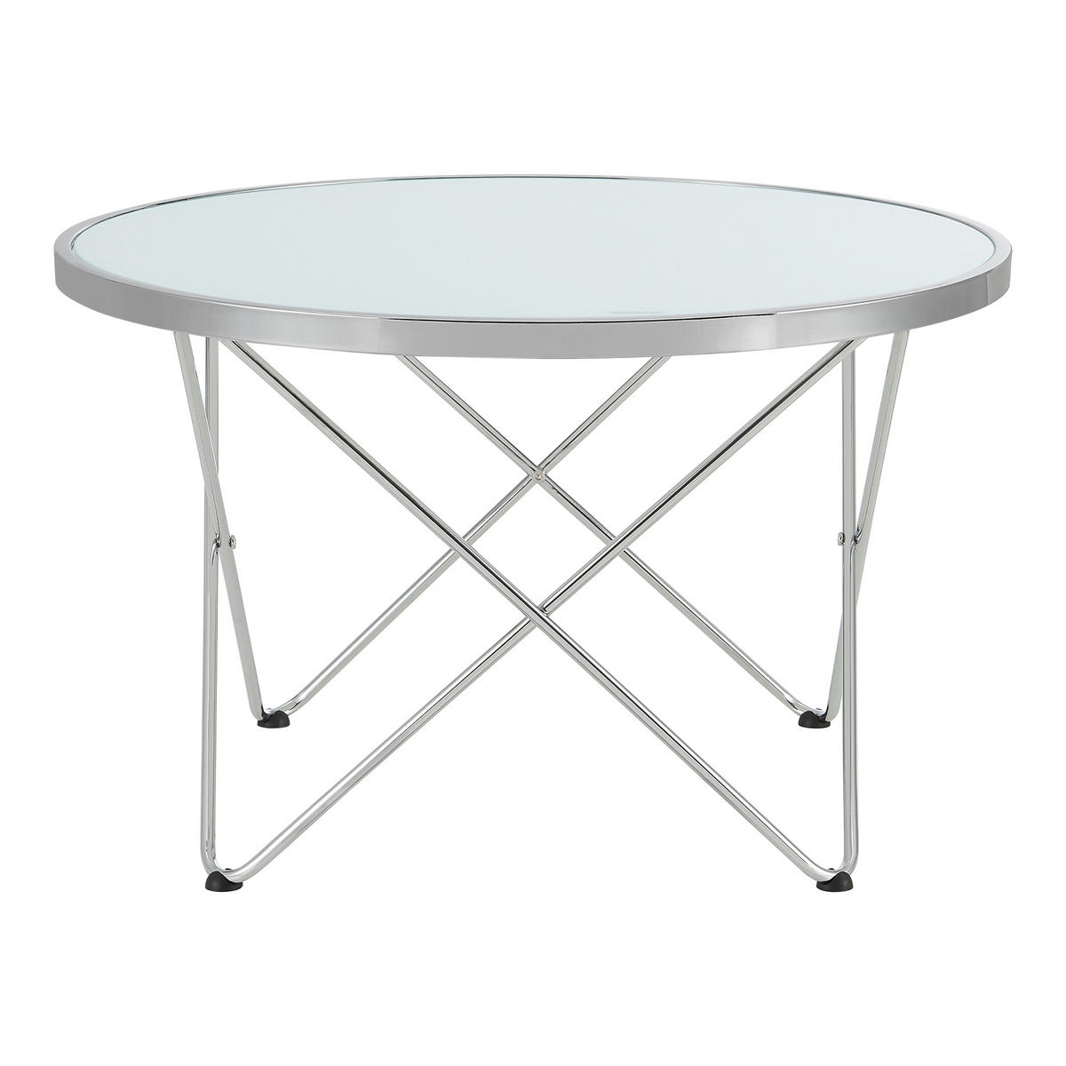 COUCHTISCH Nikkeby 80/80/50 - Silberfarben, Glas (80/80/50cm) - [en.casa]