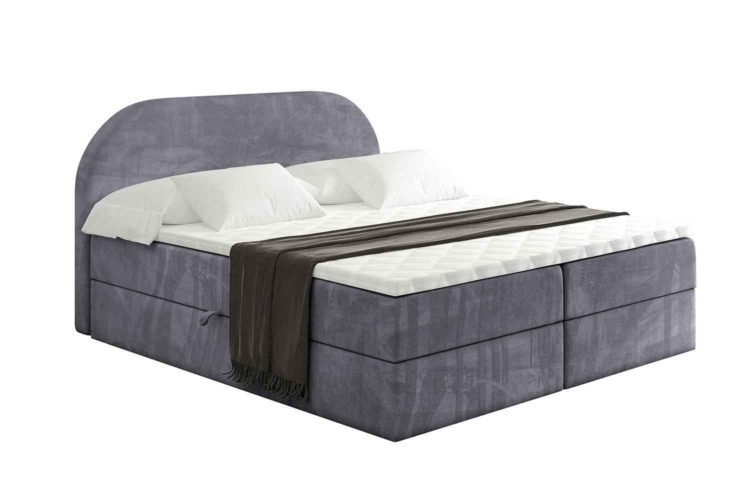 BOXBETT mit Matratze H3 und Lattenrost - NOX - 180x200 - Dunkelgrau Casablanca - Dunkelgrau, Holzwerkstoff/Kunststoff (180/200cm) - ALTDECOR
