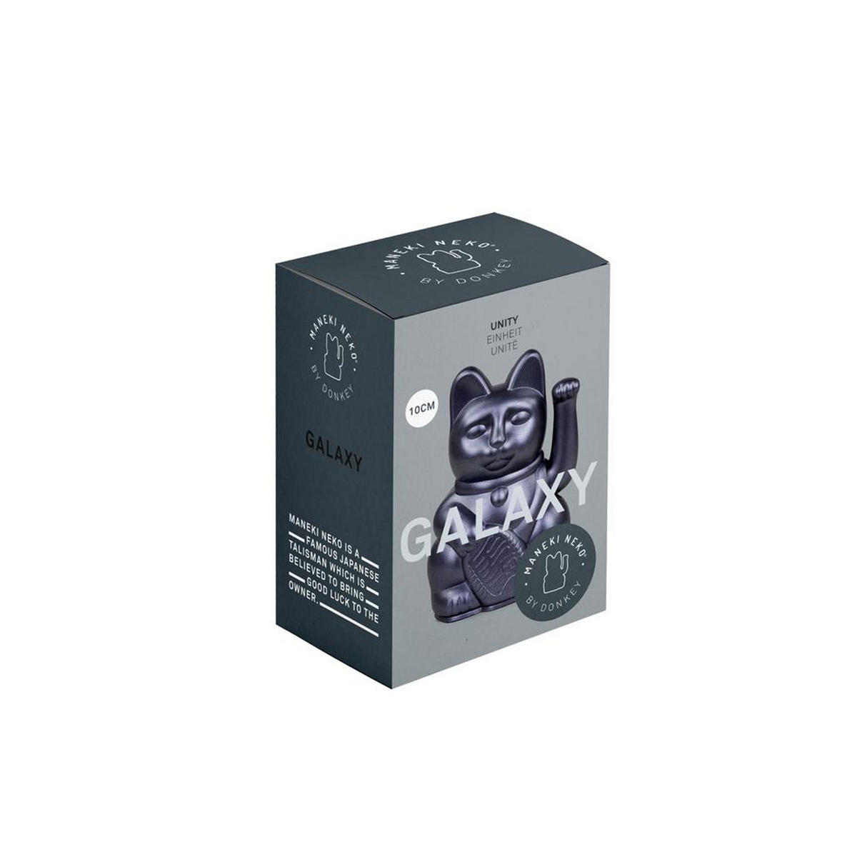 WINKEKATZE Lucky Cat Mini, Kunststoff, Galaxy, 10 cm - Blau, Kunststoff (5.2/9.8/6.7cm) - Donkey Products
