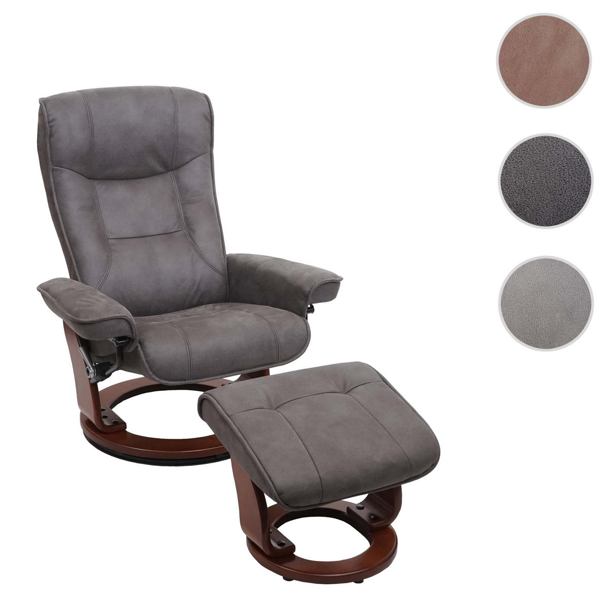 RELAXSESSELSET Anthrazit - Anthrazit, Textil (86/105/131cm) - MCA