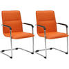 SCHWINGSTUHL 2er Set Lederlook Orange - Orange, Textil/Metall (57/92/59cm) - CLP