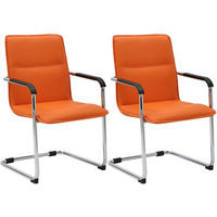SCHWINGSTUHL 2er Set Lederlook Orange - Orange, Textil/Metall (57/92/59cm) - CLP