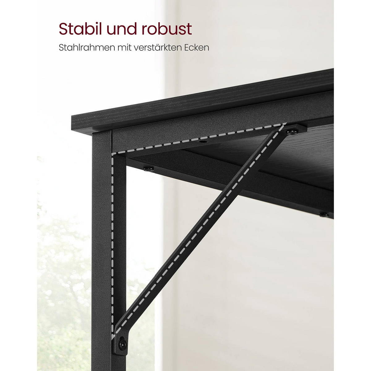 SCHREIBTISCH MORONI - Schwarz, Holzwerkstoff (50/100/75cm) - Hansiro