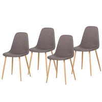 POLSTERSTUHL-SET - Webstoff / Metall - Grau, Textil/Metall (44/87/52cm) - home24