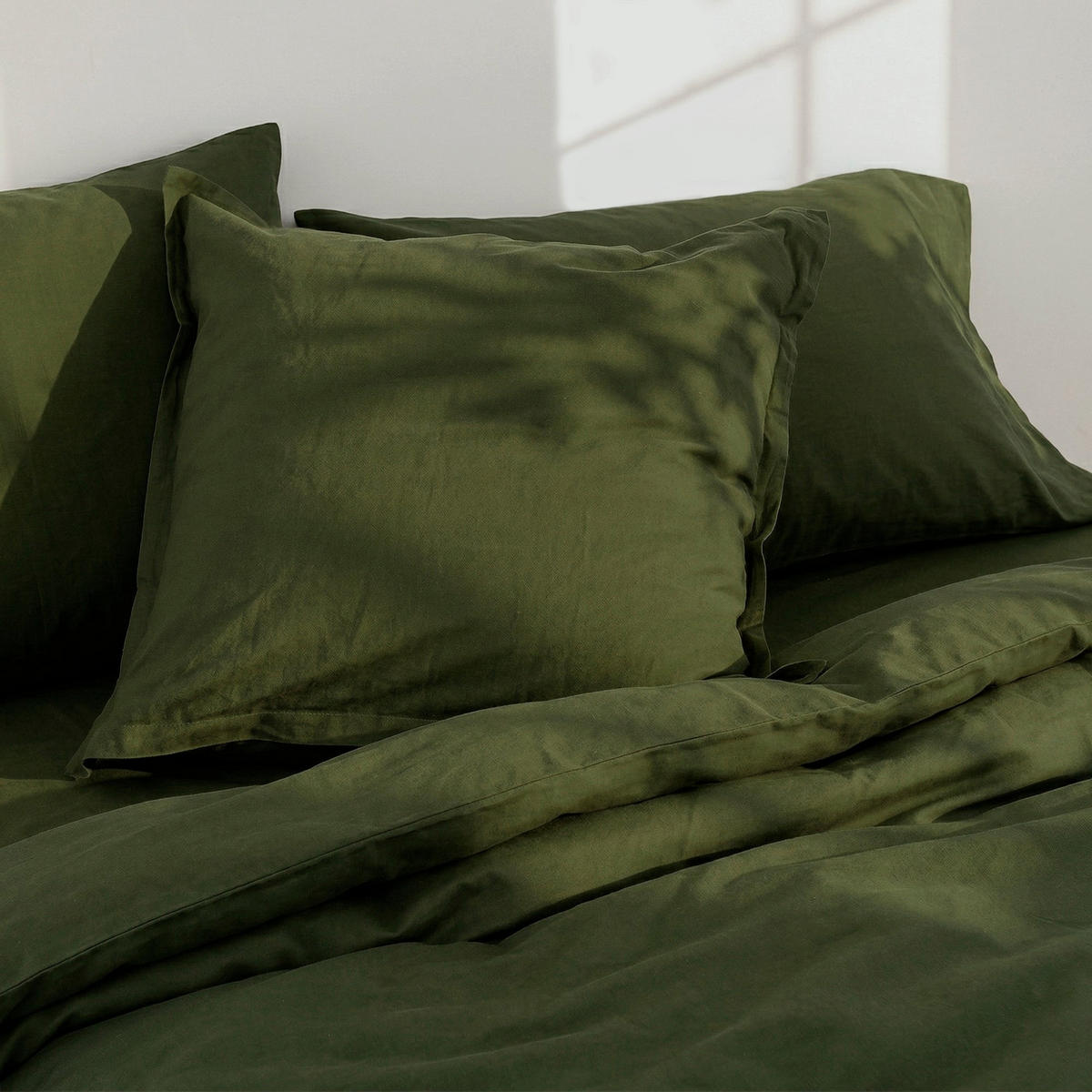 KISSENBEZUG Basic Olivgrün 45x110 cm - Olivgrün, Textil (45/110cm) - Happy Friday