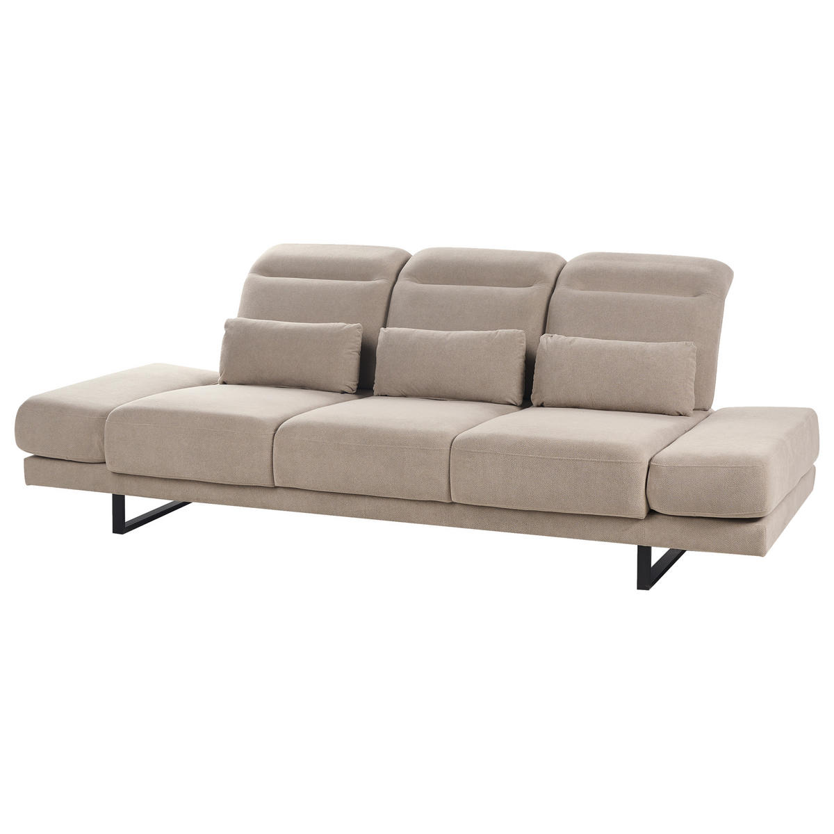 POHOVKA 3-místná Látka Taupe Ikast - šedohnědá, textil (255/87/105cm) - Beliani