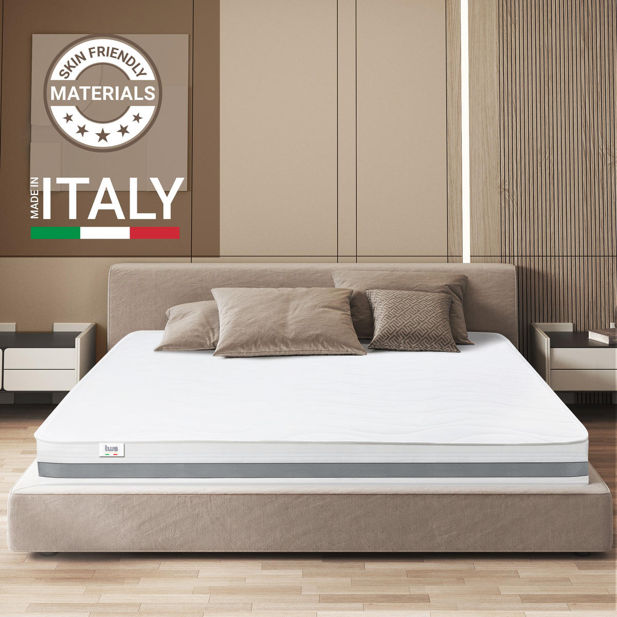 MATRATZE Taschenfederkern und Memory 120x200 20 cm | Mittel-fest, selbstanpassend, orthopädisch - Weiß, Textil (120/200cm) - The White Stone