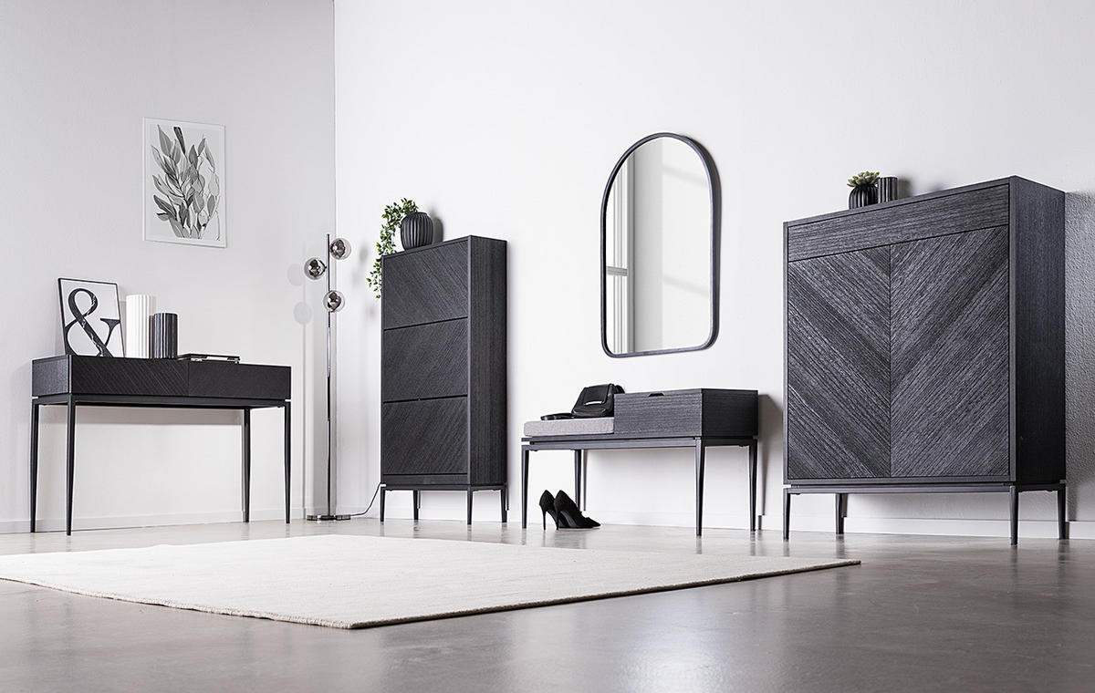 KONSOLENTISCH - Schwarz, Holzwerkstoff/Metall (40/120/80cm) - home24