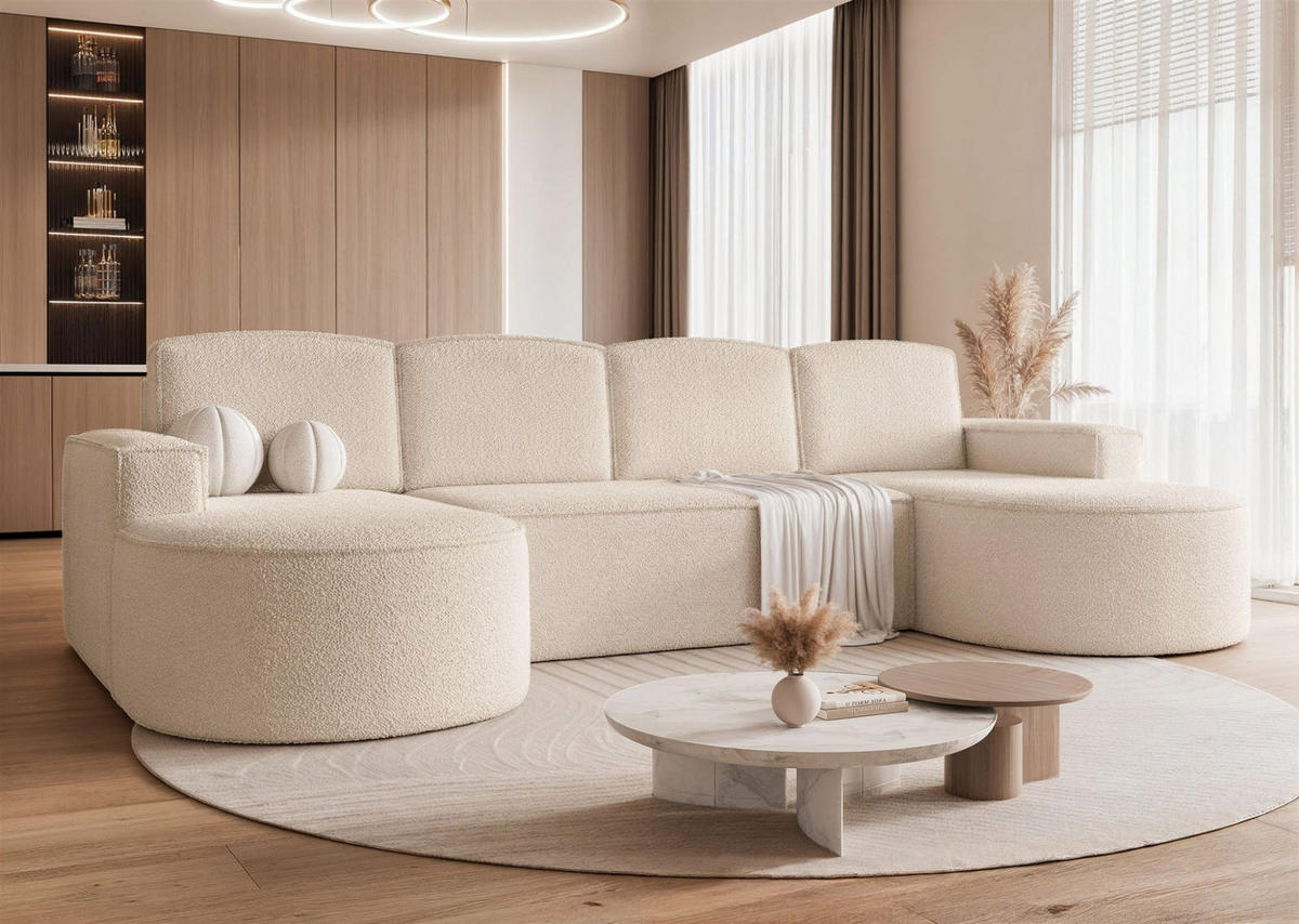 WOHNLANDSCHAFT Arlet Schlaffunktion - Beige, Holzwerkstoff/Textil (316/88/157cm) - Fun Möbel
