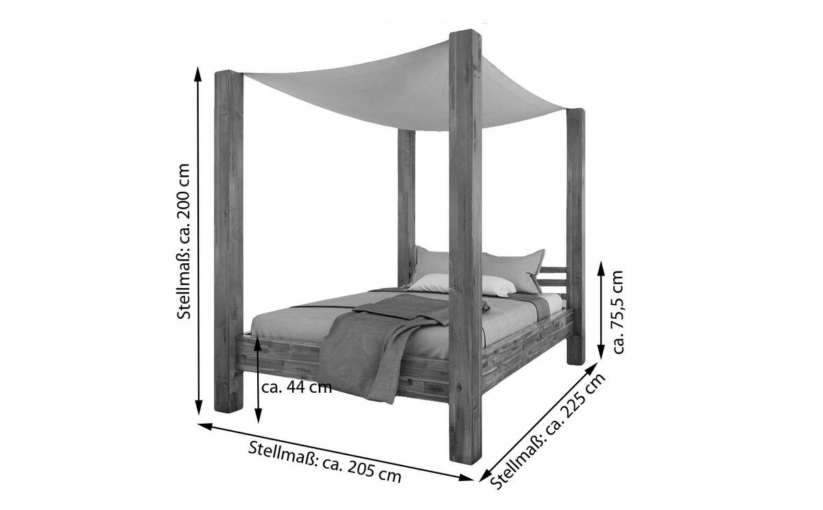 HIMMELBETT BELLA - Beige/Naturfarben, Akazienholz/Holz - SAM