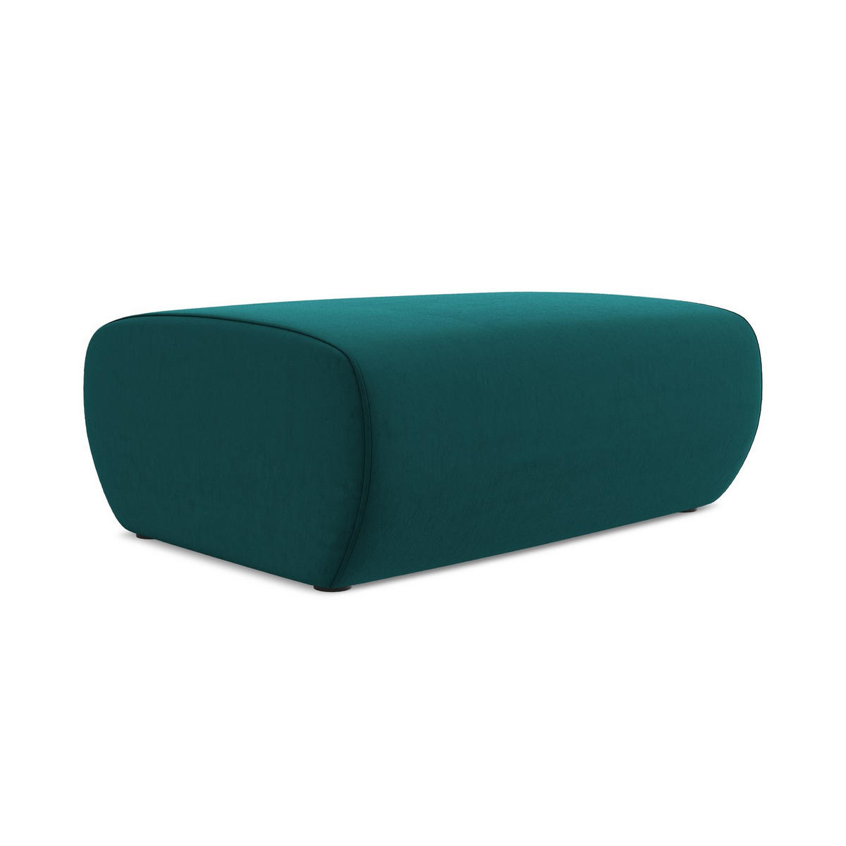 POUF Samt Stoff Blau - Blau/Petrol, Kunststoff/Textil (102/40/62cm) - Makamii
