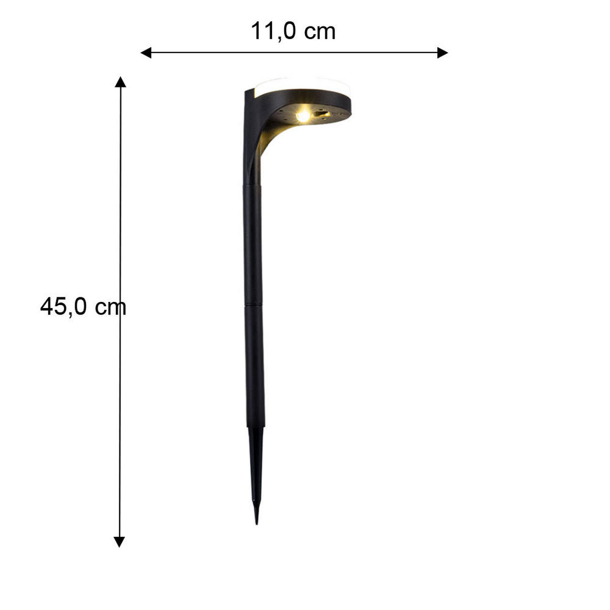 LED AUSSENLEUCHTE Solar Schwarz Up & Down 2er Set - Schwarz, Kunststoff (11/11/45cm)